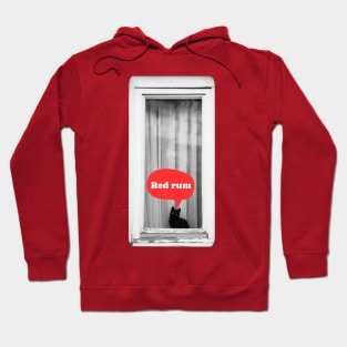 Red Rum Cute Murderous Black Cat Funny Design Hoodie